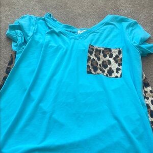 Blue Leopard Pocket Kids Shirt